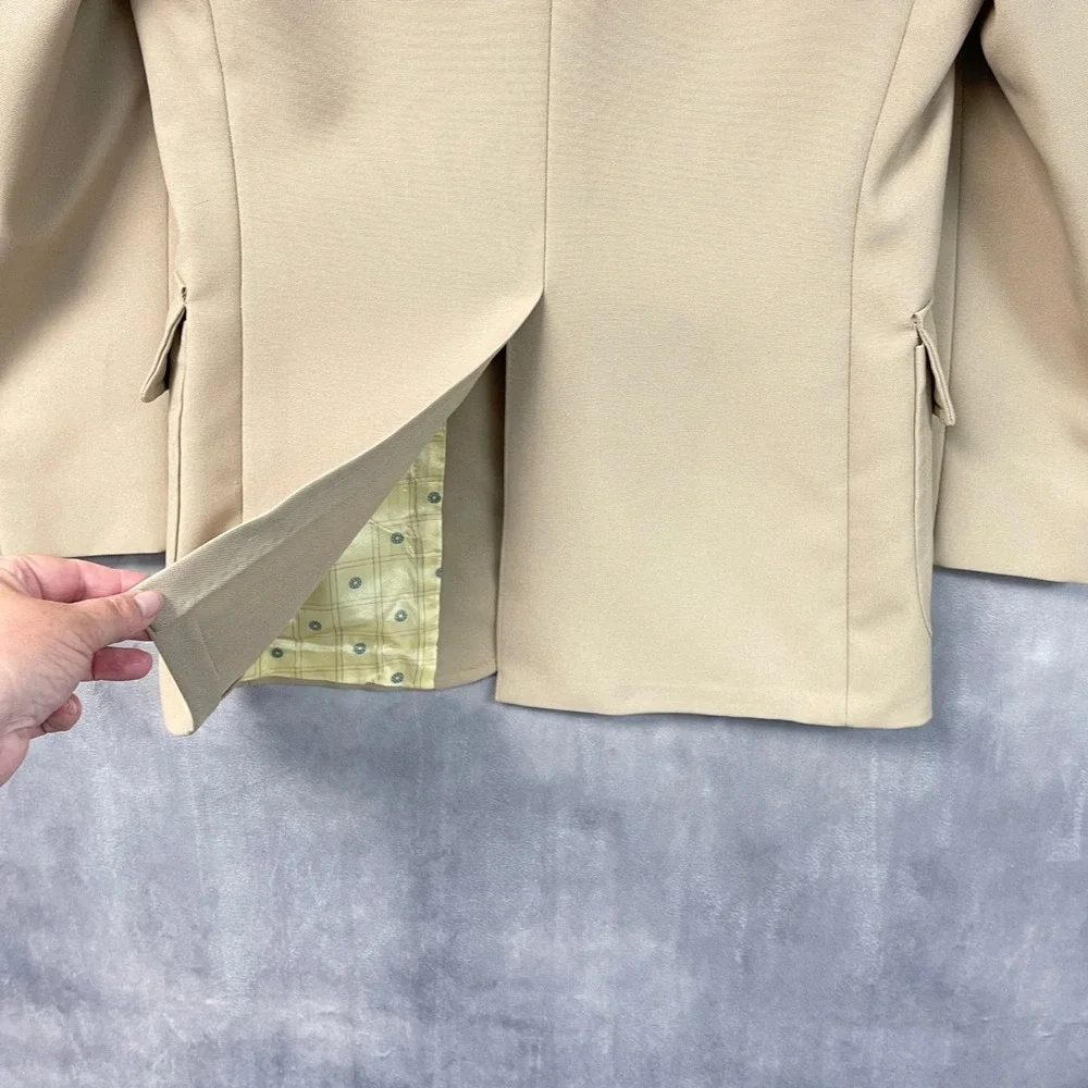 Vintage Sears The Classic Collection Blazer Mens 38 Tan Gold Button 70s Disco
